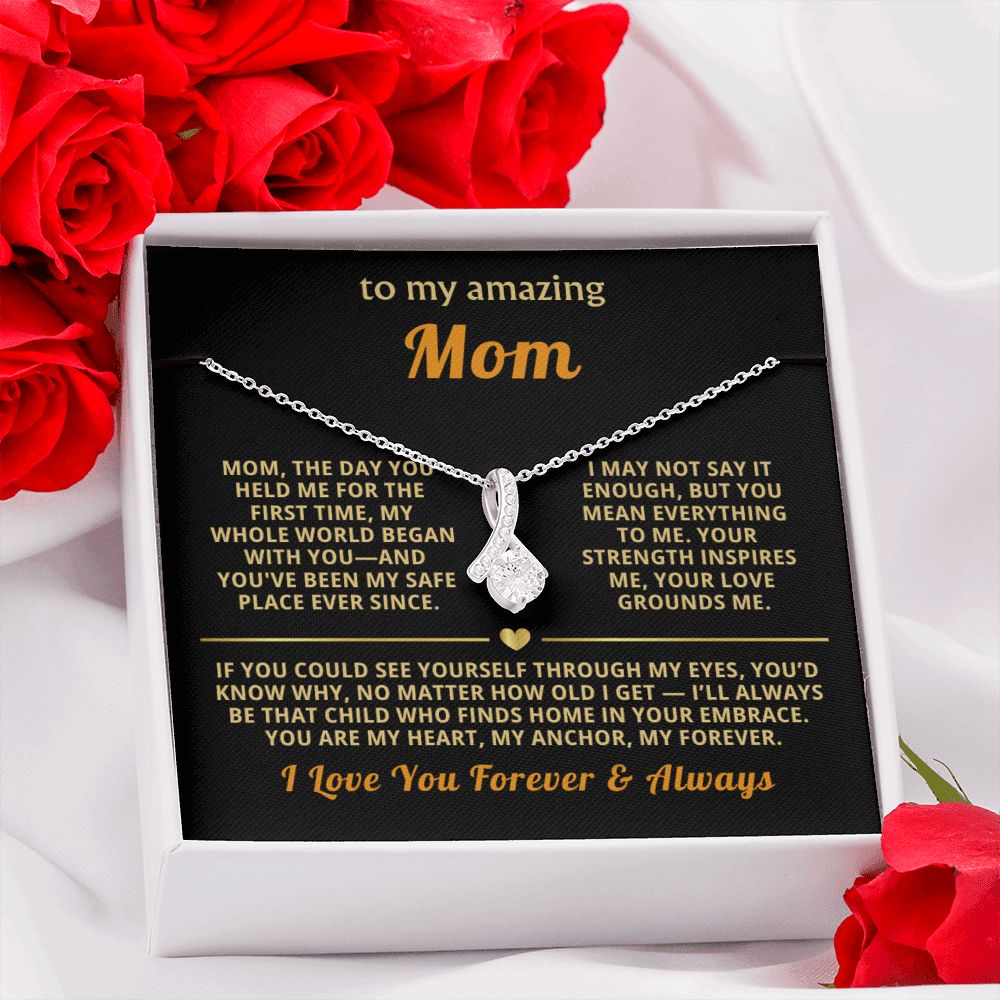 To My Mom Necklace - Heartfelt Alluring Beauty Gift Set for Christmas, Mother's Day or Birthday