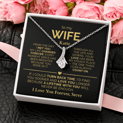 Personalized To My Wife Necklace - Heartfelt Alluring Beauty Gift Set