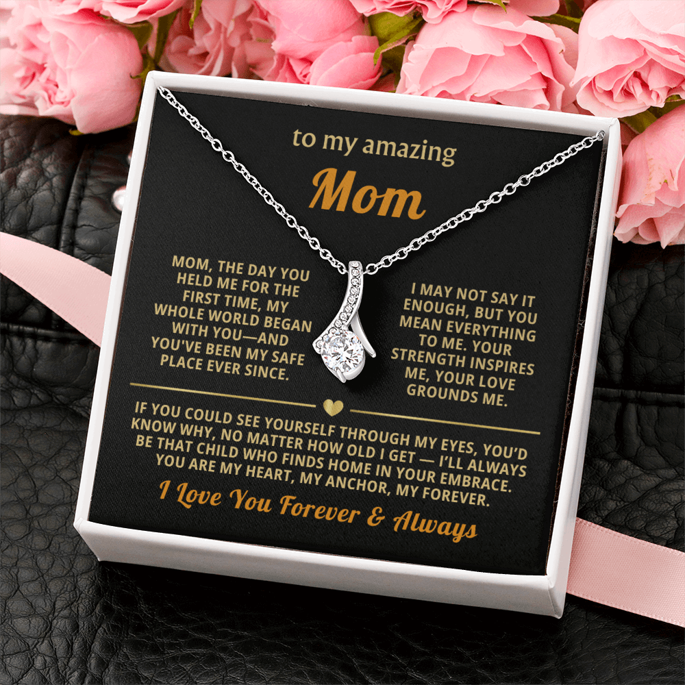 To My Mom Necklace - Heartfelt Alluring Beauty Gift Set for Christmas, Mother's Day or Birthday