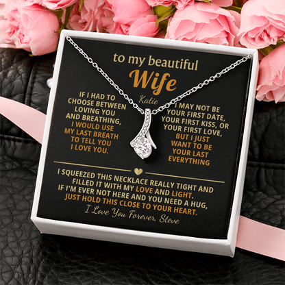 Personalized To My Wife Necklace - Heartfelt Gift Set for Christmas, Anniversary or Birthday