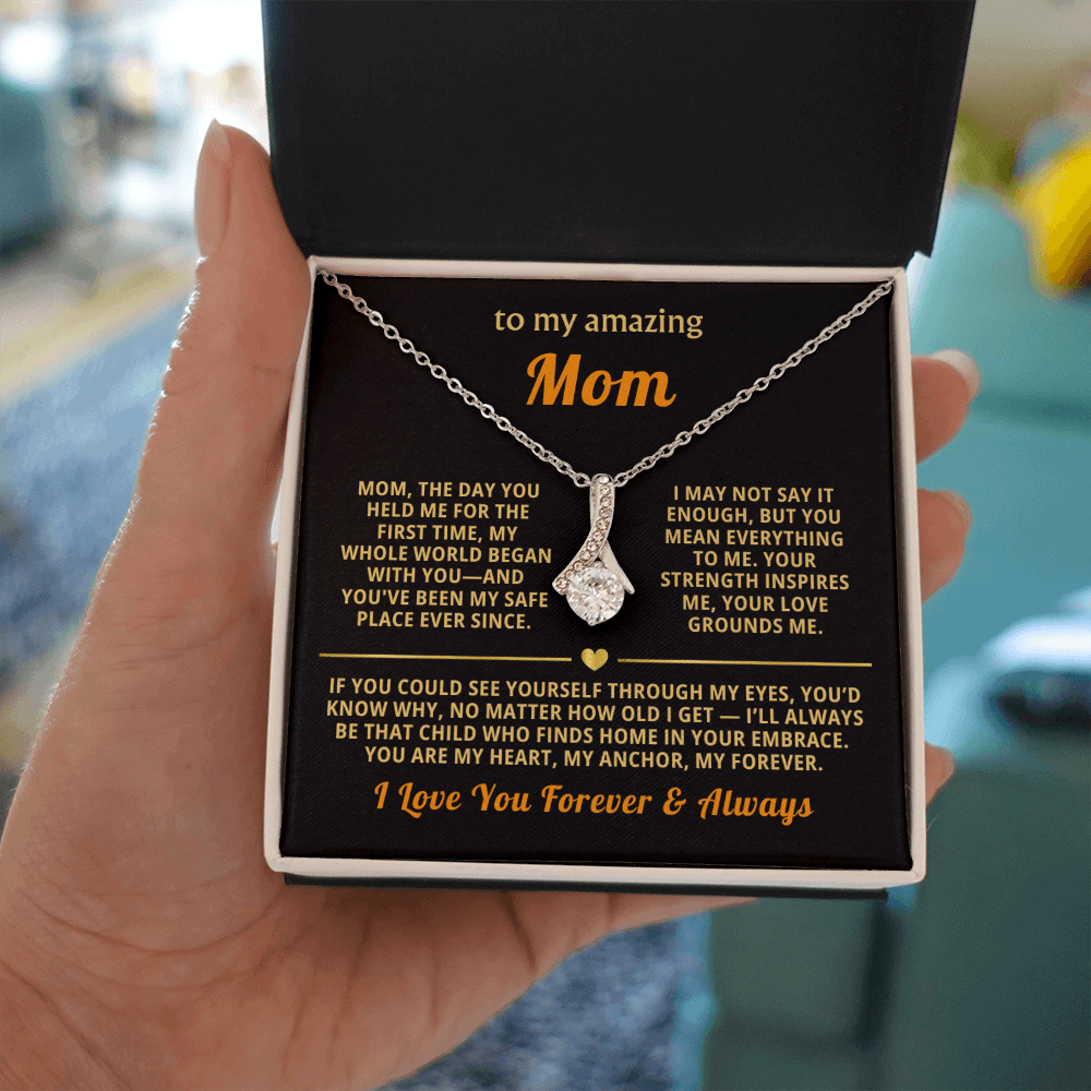 To My Mom Necklace - Heartfelt Alluring Beauty Gift Set for Christmas, Mother's Day or Birthday
