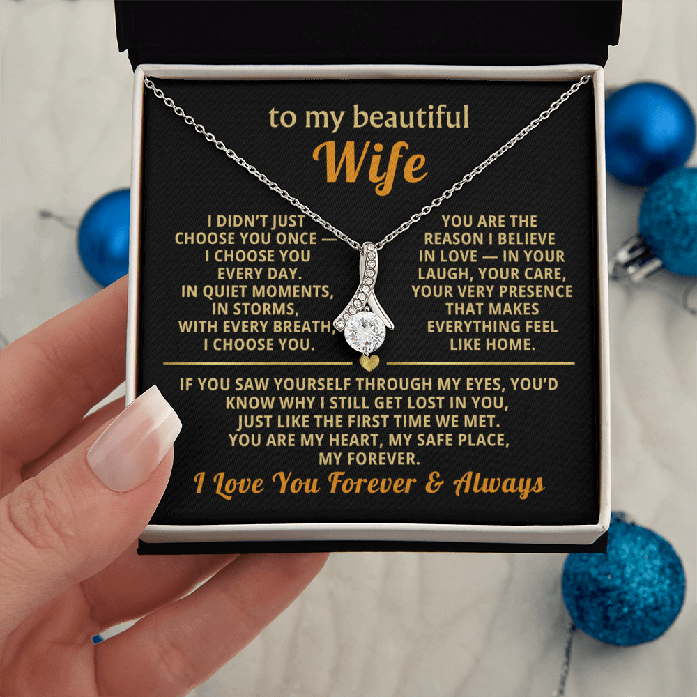 To My Wife Necklace - Heartfelt Alluring Beauty Gift Set for Christmas, Anniversary or Birthday