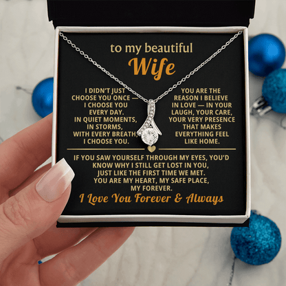 To My Wife Necklace - Heartfelt Alluring Beauty Gift Set for Christmas, Anniversary or Birthday
