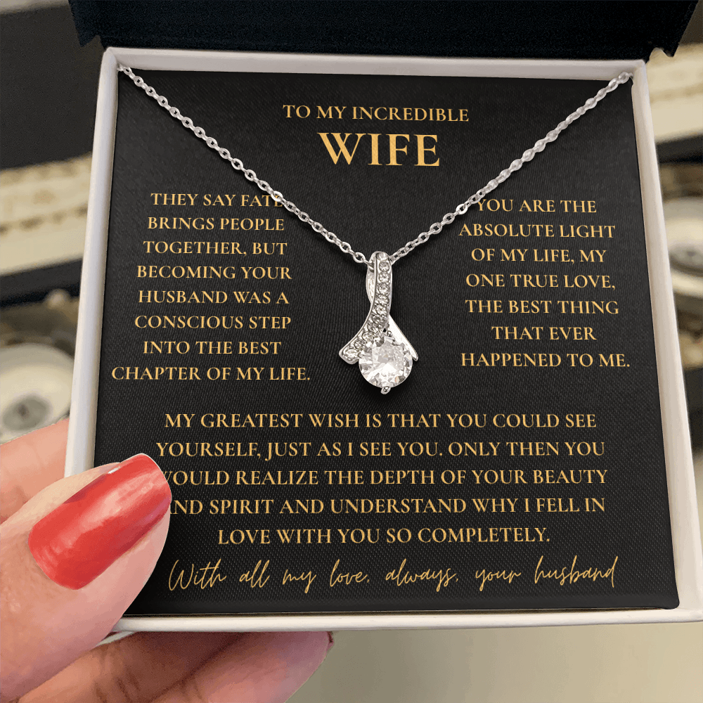 To My Wife Necklace - Romantic Gift with Message Card