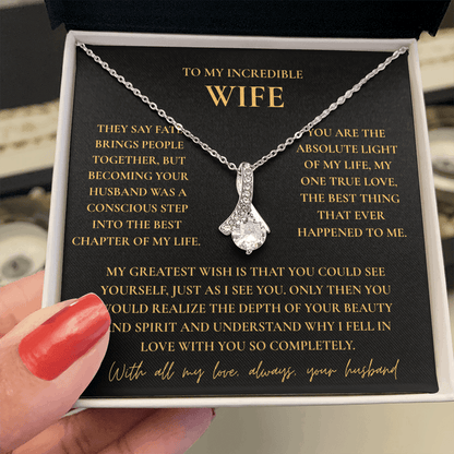 To My Wife Necklace - Romantic Gift with Message Card