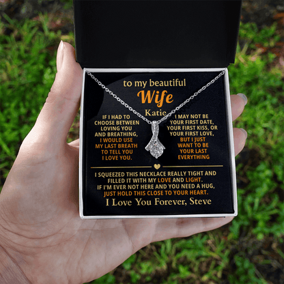 Personalized To My Wife Necklace - Heartfelt Alluring Beauty Gift Set for Christmas, Anniversary or Birthday