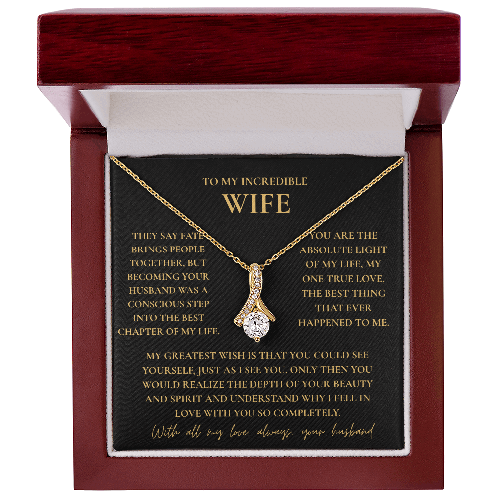 To My Wife Necklace - Romantic Gift with Message Card