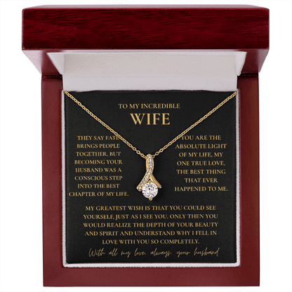 To My Wife Necklace - Romantic Gift with Message Card