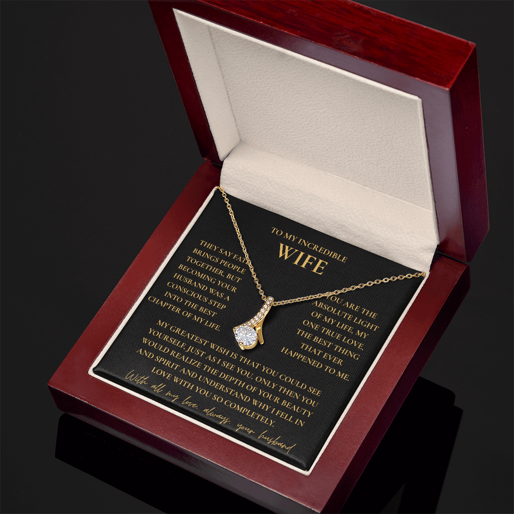 To My Wife Necklace - Romantic Gift with Message Card