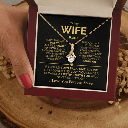 Personalized To My Wife Necklace - Heartfelt Alluring Beauty Gift Set