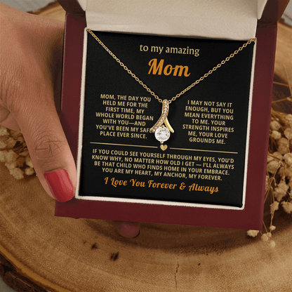 To My Mom Necklace - Heartfelt Alluring Beauty Gift Set for Christmas, Mother's Day or Birthday
