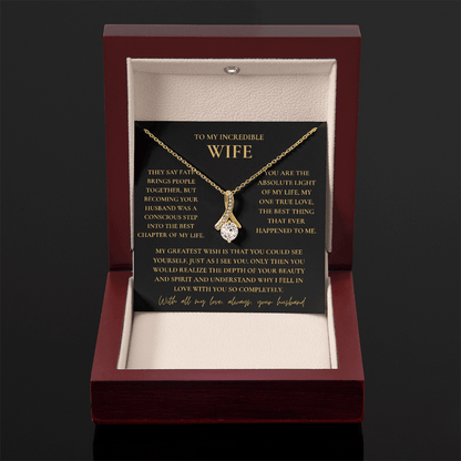 To My Wife Necklace - Romantic Gift with Message Card