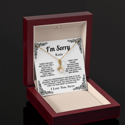 Personalized Apology Necklace for Her - Wife,  Girlfriend, Sister, Friend - I am Sorry, Forgive me Gift for Christmas, Birthday or Just Because