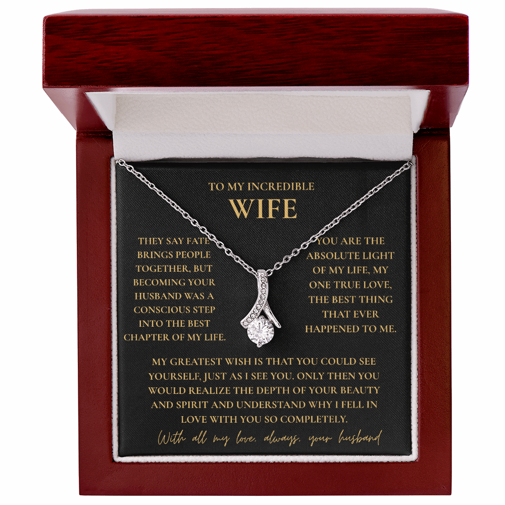 To My Wife Necklace - Romantic Gift with Message Card