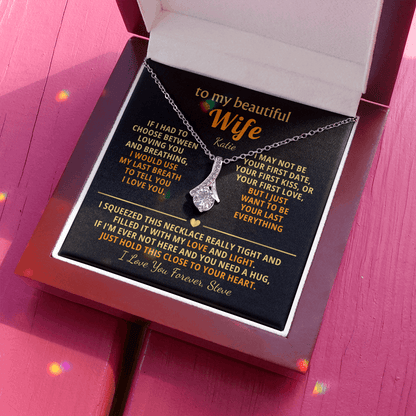 Personalized To My Wife Necklace - Heartfelt Gift Set for Christmas, Anniversary or Birthday
