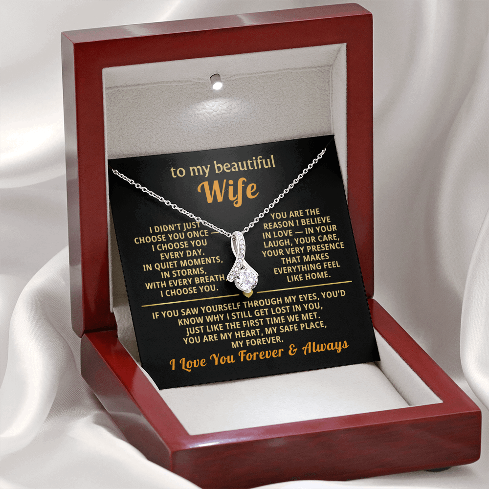 To My Wife Necklace - Heartfelt Alluring Beauty Gift Set for Christmas, Anniversary or Birthday