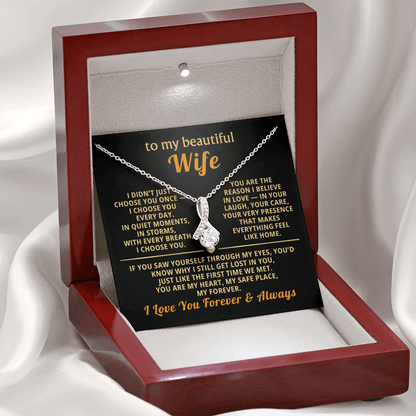 To My Wife Necklace - Heartfelt Alluring Beauty Gift Set for Christmas, Anniversary or Birthday
