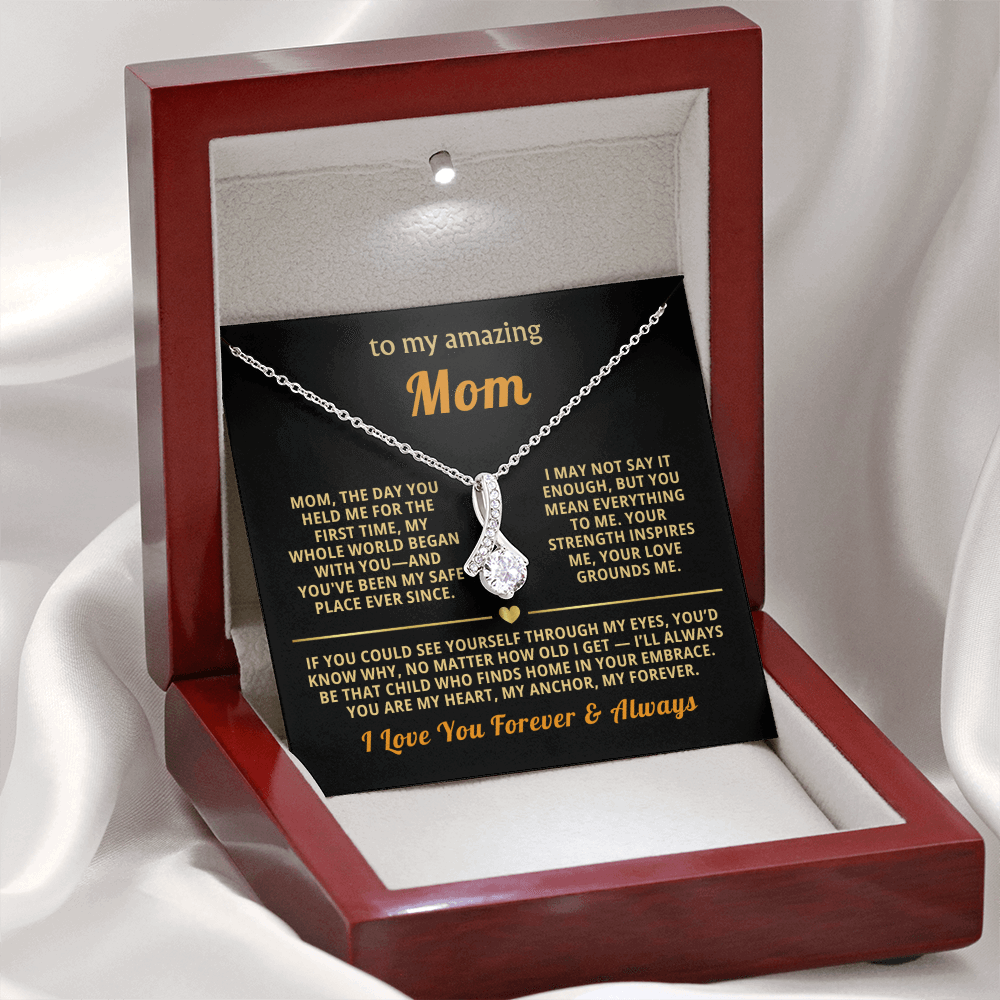 To My Mom Necklace - Heartfelt Alluring Beauty Gift Set for Christmas, Mother's Day or Birthday