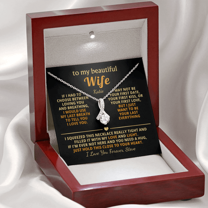 Personalized To My Wife Necklace - Heartfelt Gift Set for Christmas, Anniversary or Birthday