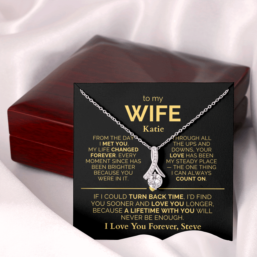 Personalized To My Wife Necklace - Heartfelt Alluring Beauty Gift Set