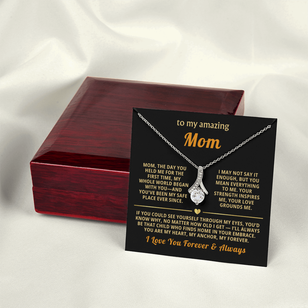 To My Mom Necklace - Heartfelt Alluring Beauty Gift Set for Christmas, Mother's Day or Birthday
