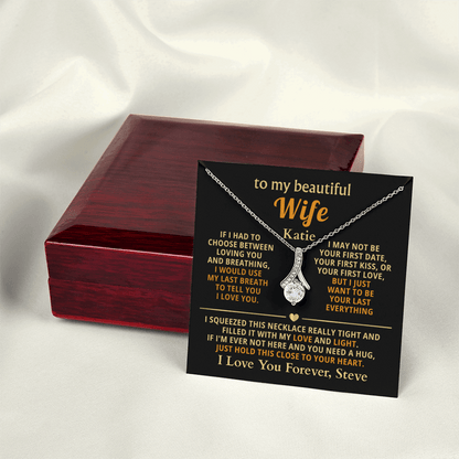 Personalized To My Wife Necklace - Heartfelt Alluring Beauty Gift Set for Christmas, Anniversary or Birthday