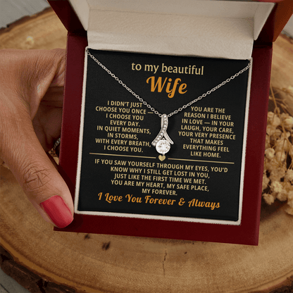 To My Wife Necklace - Heartfelt Alluring Beauty Gift Set for Christmas, Anniversary or Birthday