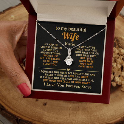 Personalized To My Wife Necklace - Heartfelt Alluring Beauty Gift Set for Christmas, Anniversary or Birthday