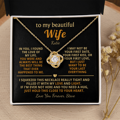 Personalized To My Wife Necklace - ''In You I Found The Love of My Life'' - Heartfelt Love Knot Gift Set for Christmas, Anniversary or Birthday