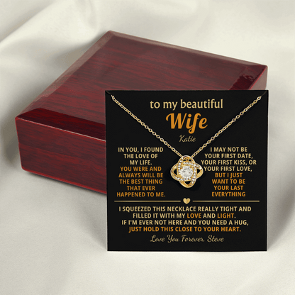 Personalized To My Wife Necklace - ''In You I Found The Love of My Life'' - Heartfelt Love Knot Gift Set for Christmas, Anniversary or Birthday
