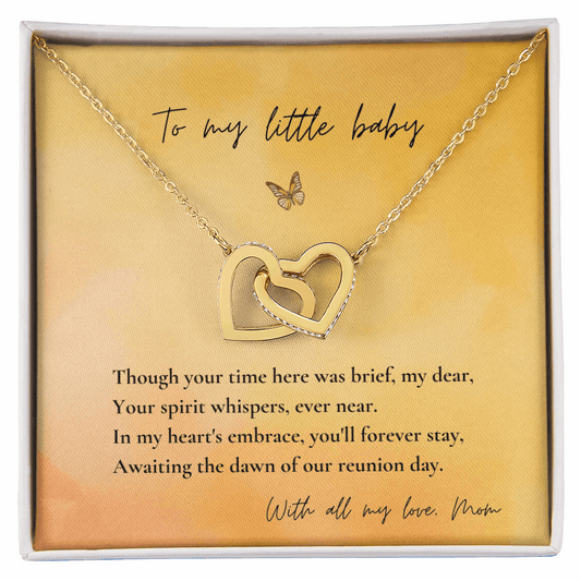 Loss of Child Memorial Necklace | Infant Loss Keepsake Jewelry | Interlocking Hearts Bereavement Gift for Mom