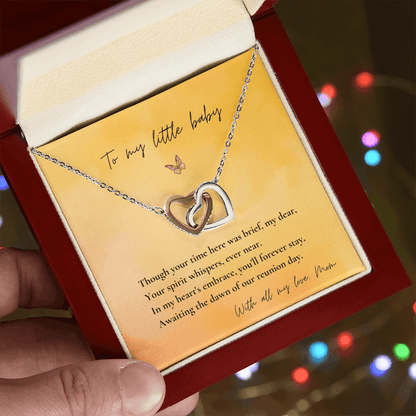 Loss of Child Memorial Necklace | Infant Loss Keepsake Jewelry | Interlocking Hearts Bereavement Gift for Mom