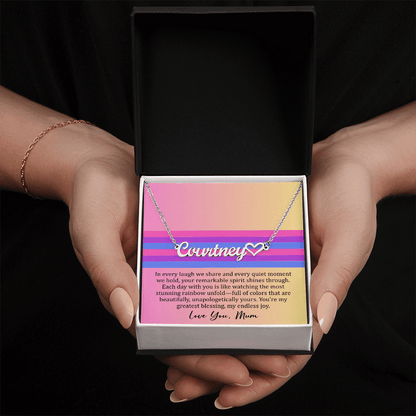 Personalized Bisexual Pride Name Necklace – Meaningful Gift from Mom for Daughter or Son