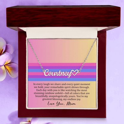 Personalized Bisexual Pride Name Necklace – Meaningful Gift from Mom for Daughter or Son
