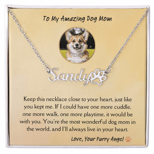 Personalized Dog Name Memorial Necklace – Pet Loss Sympathy Gift for Dog Moms