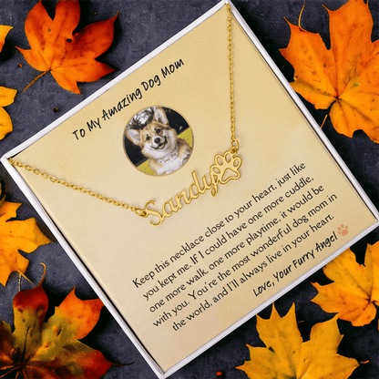 Personalized Dog Name Memorial Necklace – Pet Loss Sympathy Gift for Dog Moms