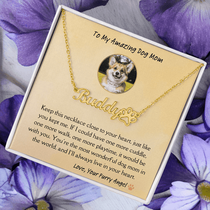 Personalized Dog Name Memorial Necklace – Pet Loss Sympathy Gift for Dog Moms