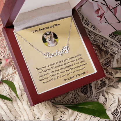 Personalized Dog Name Memorial Necklace – Pet Loss Sympathy Gift for Dog Moms