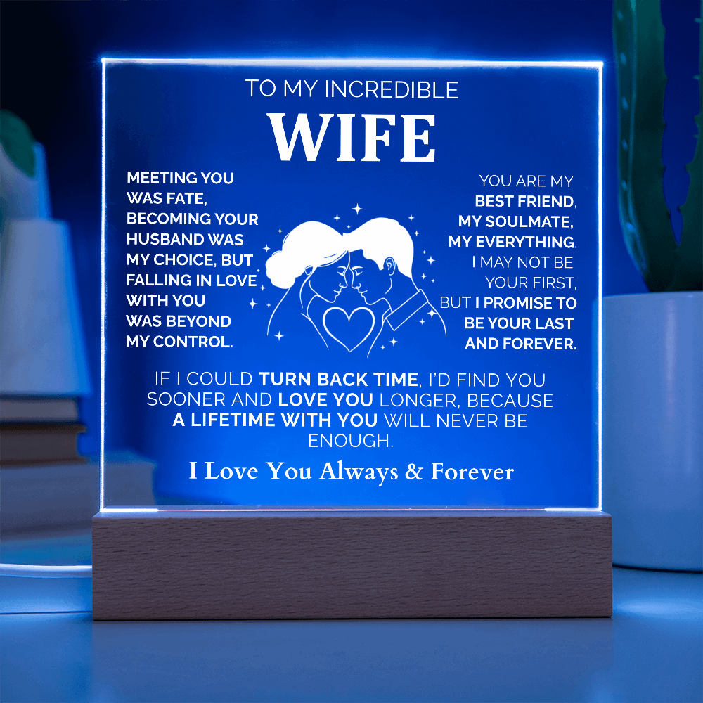 To My Wife – Romantic Acrylic Plaque | I Love You Always & Forever Perfect Christmas Gift from Husband