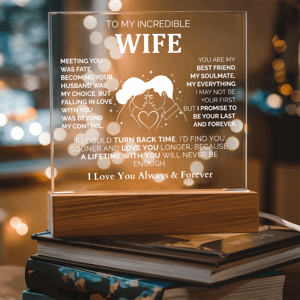 To My Wife – Romantic Acrylic Plaque | I Love You Always & Forever Perfect Christmas Gift from Husband