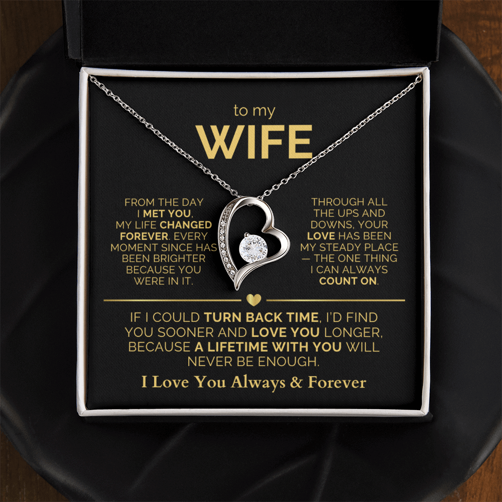 To My Wife Necklace - Heartfelt Forever Love Gift Set for Christmas, Anniversary or Birthday