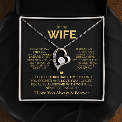 To My Wife Necklace - Heartfelt Forever Love Gift Set for Christmas, Anniversary or Birthday