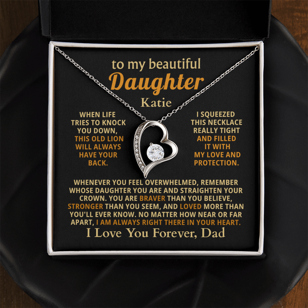 Personalized To My Daughter Necklace - Heartfelt Gift Set for Christmas, Birthday or Just Because (black card 2)