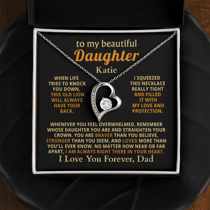 Personalized To My Daughter Necklace - Heartfelt Gift Set for Christmas, Birthday or Just Because (black card 2)