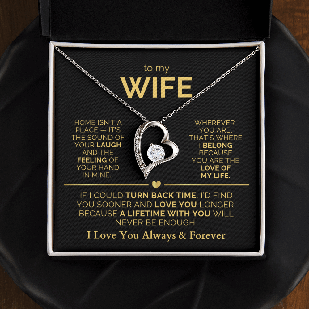 To My Wife Necklace - Heartfelt Forever Love Gift Set for Christmas, Anniversary or Birthday