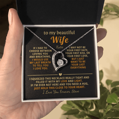Personalized To My Wife Necklace - Heartfelt Heart Gift Set for Christmas, Anniversary or Birthday
