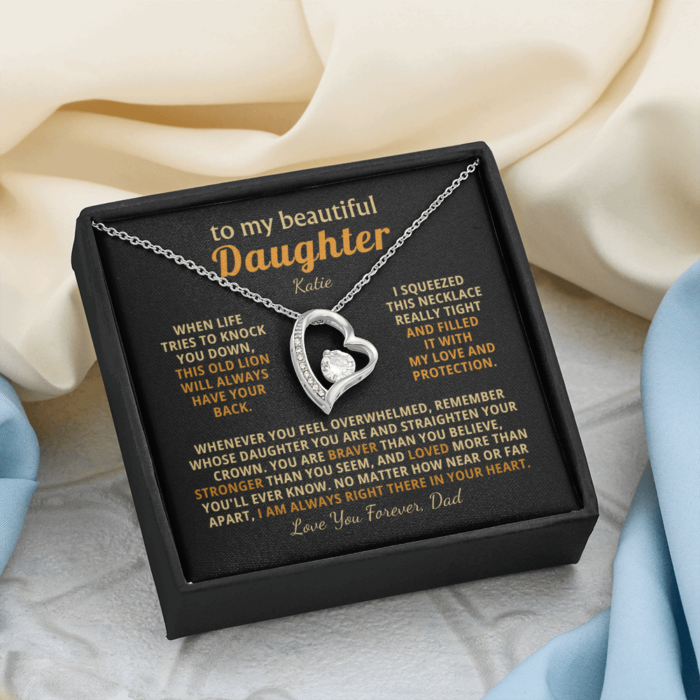 Personalized To My Daughter Necklace - Heartfelt Gift Set for Christmas, Birthday or Just Because (black card)