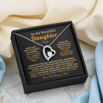 Personalized To My Daughter Necklace - Heartfelt Gift Set for Christmas, Birthday or Just Because (black card)