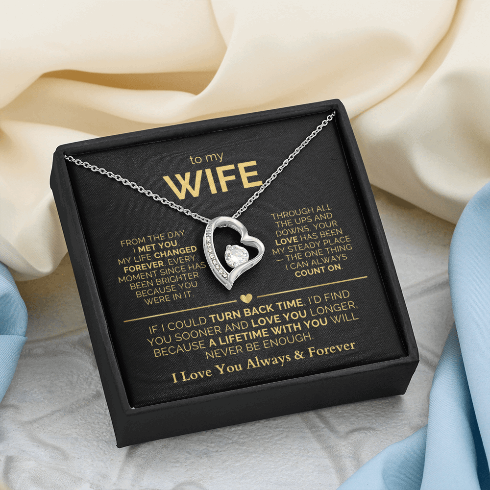 To My Wife Necklace - Heartfelt Forever Love Gift Set for Christmas, Anniversary or Birthday