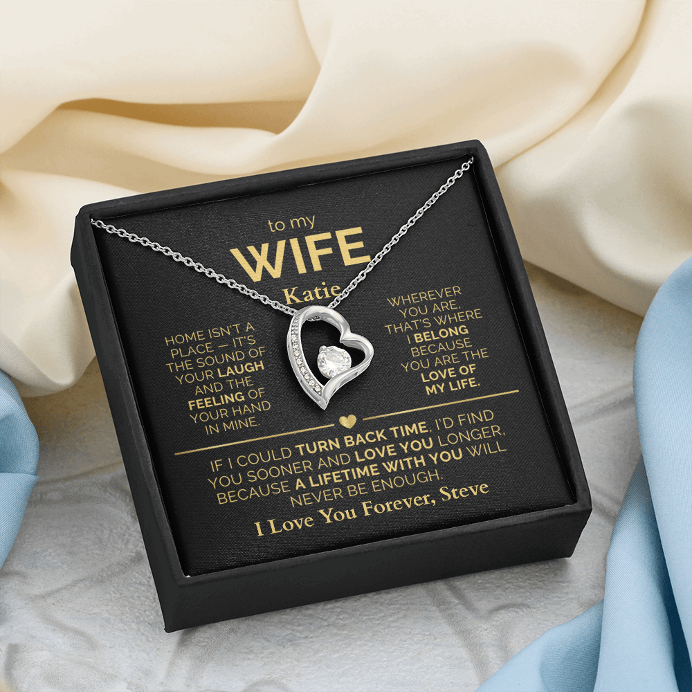Personalized To My Wife Necklace - Heartfelt Forever Love Gift Set